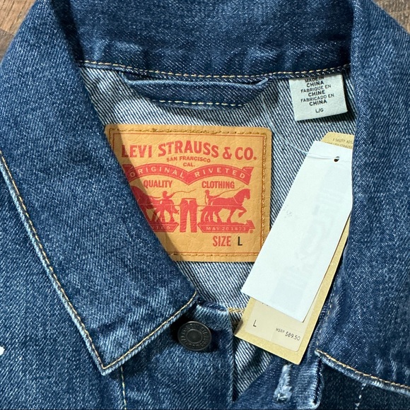 Levi’s Men's Bastow Trucker Jacket - Paint Splatter Denim NWT - Large - Picture 2 of 8